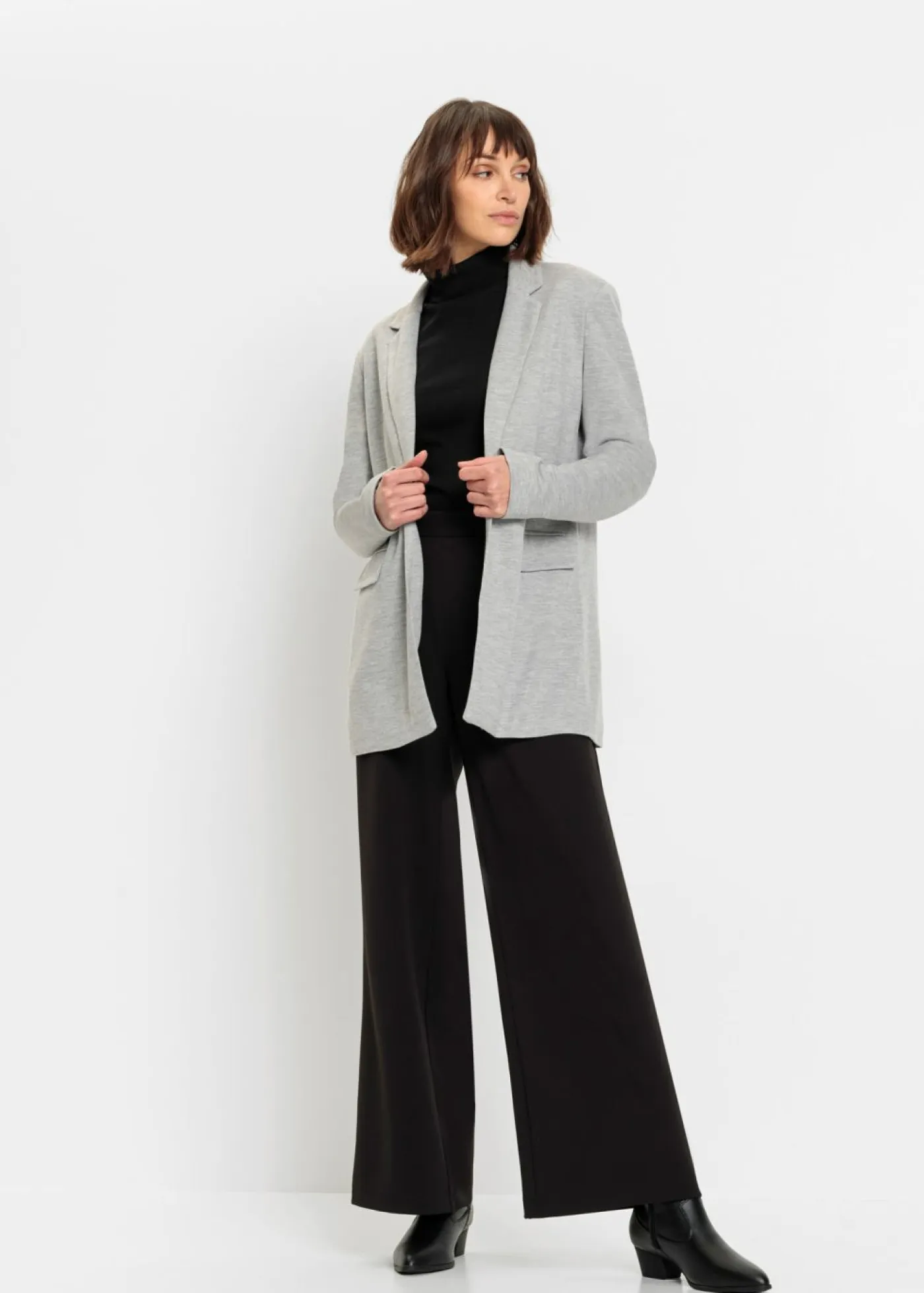 Mujer bonprix bonprix Americana larga de punto con bolsillos