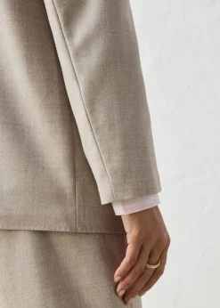 Mujer bonprix bonprix Americana sin cuello de suave mezcla de lana