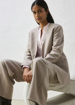 Mujer bonprix bonprix Americana sin cuello de suave mezcla de lana