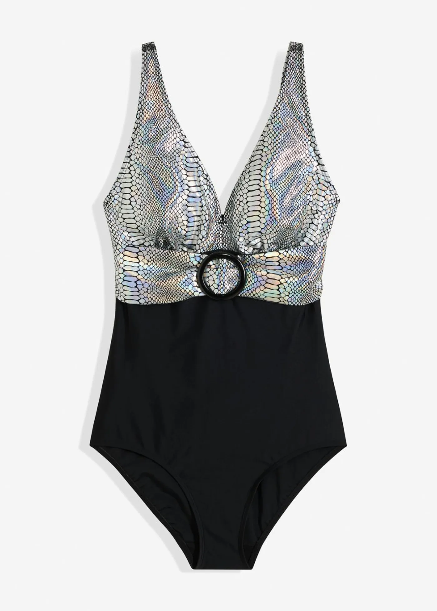 bonprix bonprix Bañadores>Bañador Negro/plata de piel de serpiente