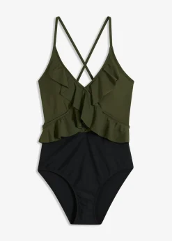 Mujer bonprix bonprix Bañador con abertura y volantes