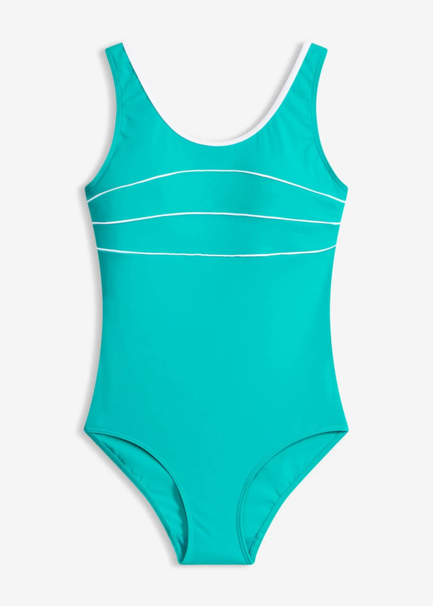 bonprix bonprix Bañadores>Bañador con costuras decorativas Esmeralda-blanco