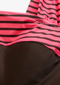 bonprix bonprix Vestidos Moldeadores|Bañadores>Bañador con efecto moldeador medio y tirantes anchos Negro-marrón/baya de rayas