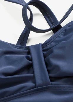 bonprix bonprix Vestidos Moldeadores|Bañadores>Bañador con efecto moldeador medio y fruncido Azul marino