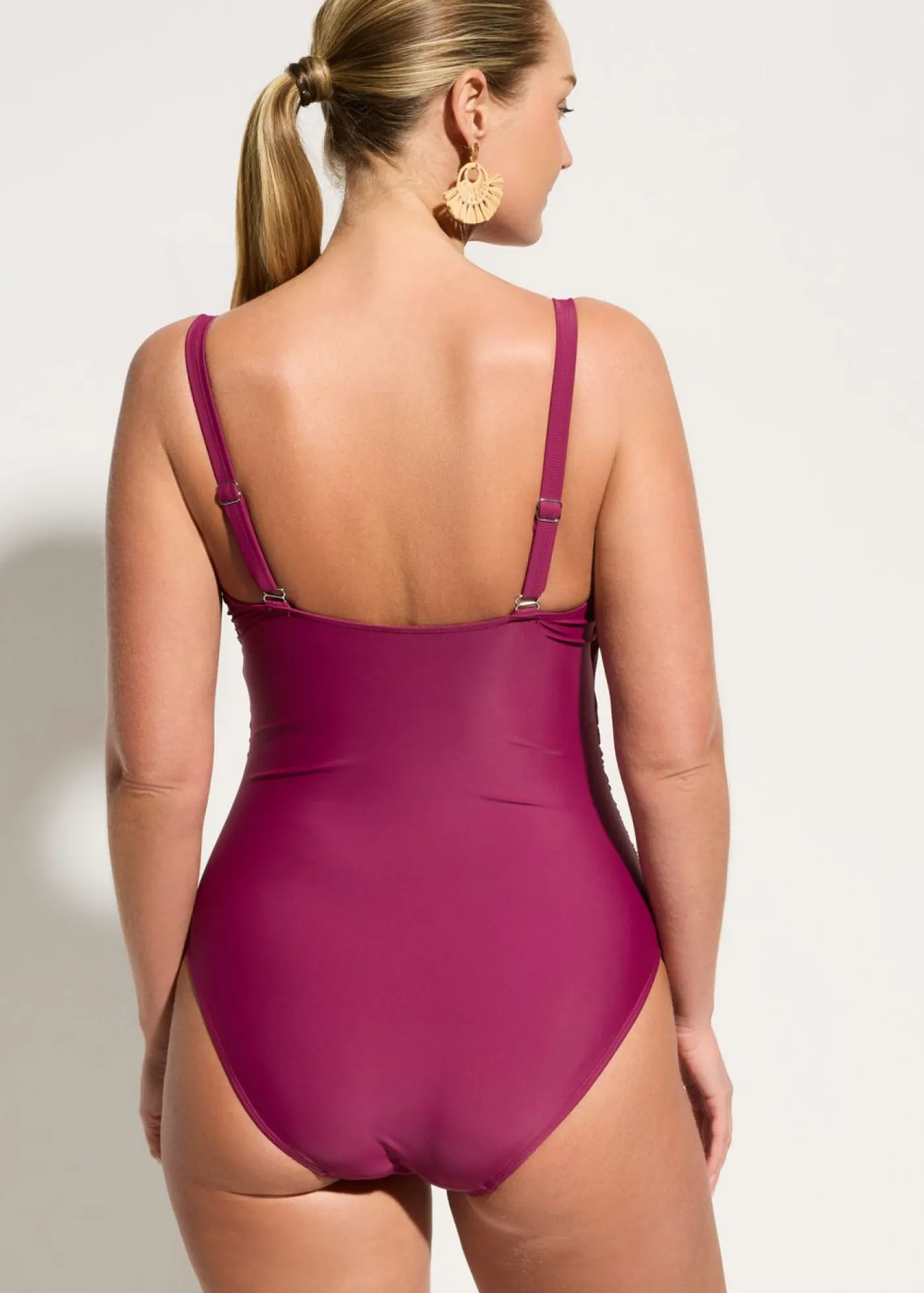 Mujer bonprix bonprix Bañador con efecto moldeador medio y fruncido