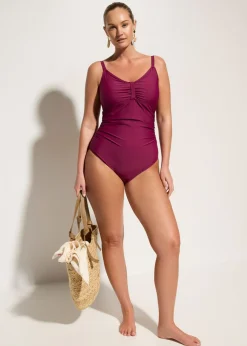 Mujer bonprix bonprix Bañador con efecto moldeador medio y fruncido