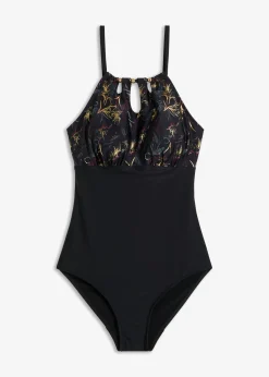 bonprix bonprix Vestidos Moldeadores|Bañadores>Bañador con efecto moldeador medio Negro de flores
