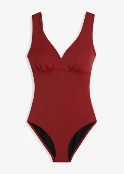 Mujer bonprix bonprix Bañador con efecto moldeador medio y escote en V