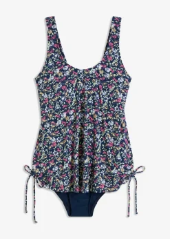 bonprix bonprix Bañadores>Bañador con fruncidos laterales Azul marino de flore