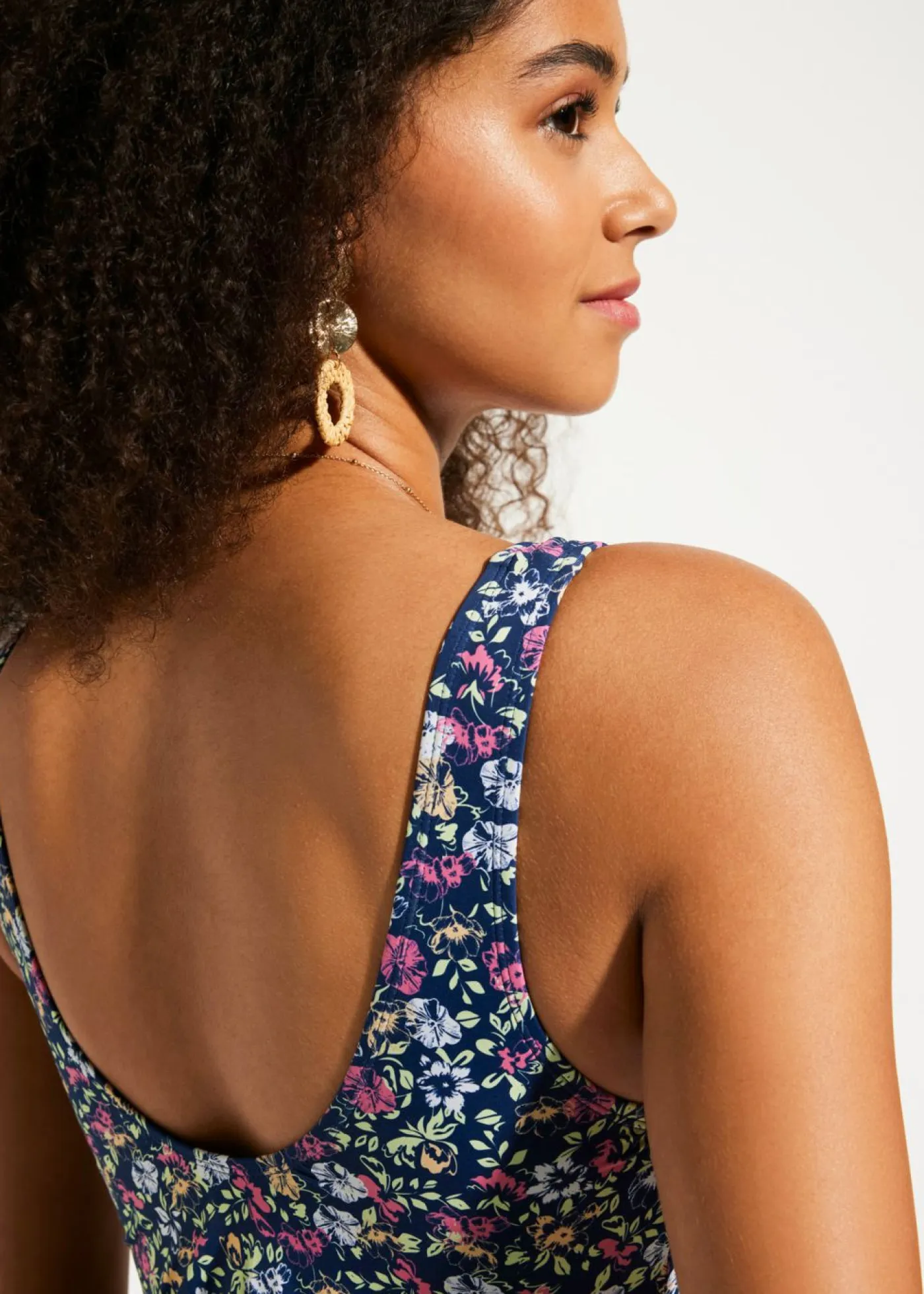 bonprix bonprix Bañadores>Bañador con fruncidos laterales Azul marino de flore