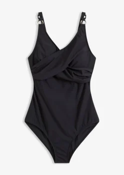 bonprix bonprix Vestidos Moldeadores|Novedades>Bañador con gran efecto moldeador y aspecto cruzado Negro