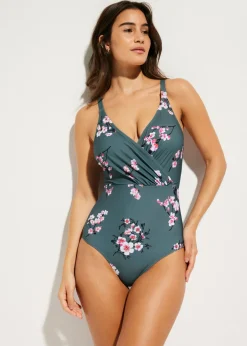 bonprix bonprix Vestidos Moldeadores|Bañadores>Bañador con ligero efecto moldeador y diseño cruzado Verde claro