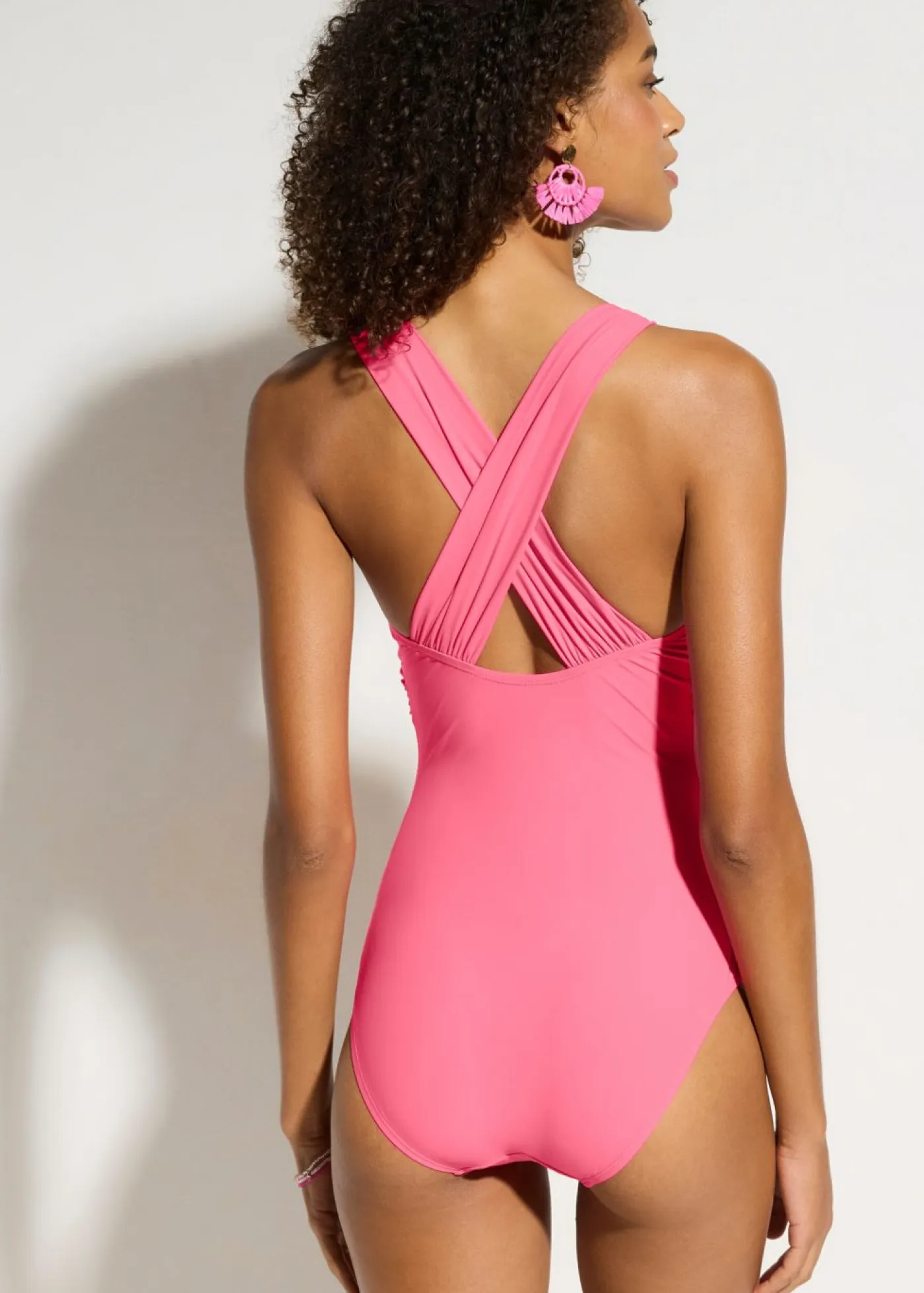 Mujer bonprix bonprix Bañador con ligero efecto moldeador y tirantes cruzados