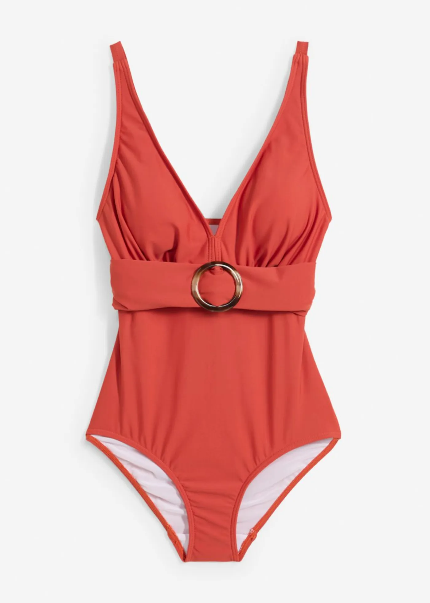 bonprix bonprix Vestidos Moldeadores|Novedades>Bañador con ligero efecto moldeador y escote en V naranja óxido