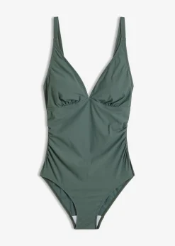 bonprix bonprix Vestidos Moldeadores|Bañadores>Bañador con ligero efecto moldeador y escote en V Verde