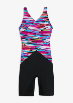 bonprix bonprix Vestidos Moldeadores|Bañadores>Bañador con ligero efecto moldeador y pernera negro / multicolor con rayas