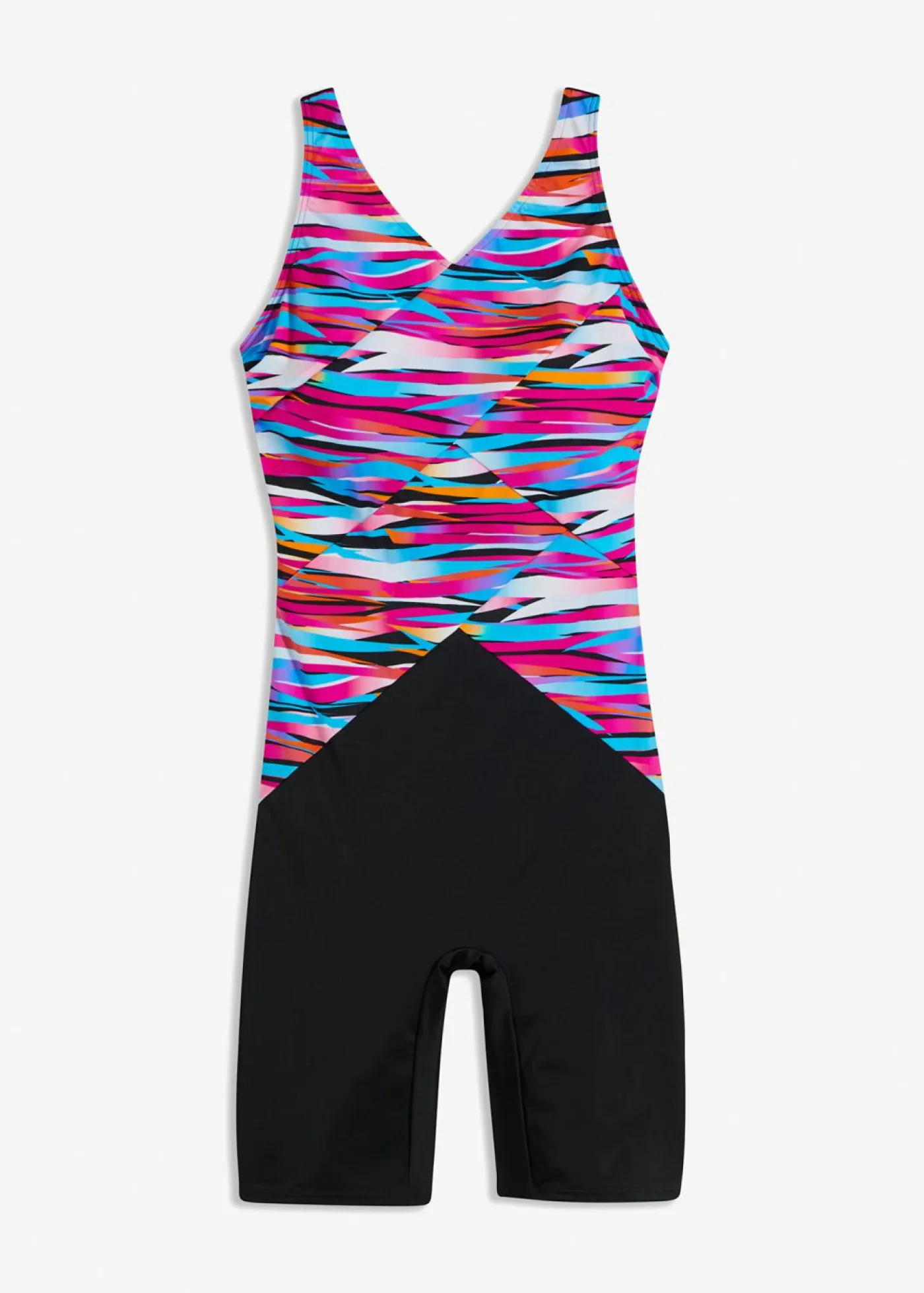 bonprix bonprix Vestidos Moldeadores|Bañadores>Bañador con ligero efecto moldeador y pernera negro / multicolor con rayas