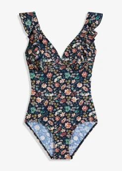 Mujer bonprix bonprix Bañador con ligero efecto moldeador y volantes