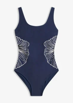 bonprix bonprix Vestidos Moldeadores|Bañadores>Bañador con ligero efecto moldeador y estampado llamativo Azul marino