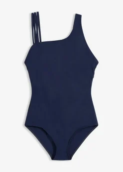 bonprix bonprix Vestidos Moldeadores|Bañadores>Bañador con ligero efecto moldeador de un solo hombro Azul marino