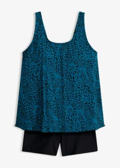 bonprix bonprix Bañadores>Bañador con pernera Petróleo/negro de lunares