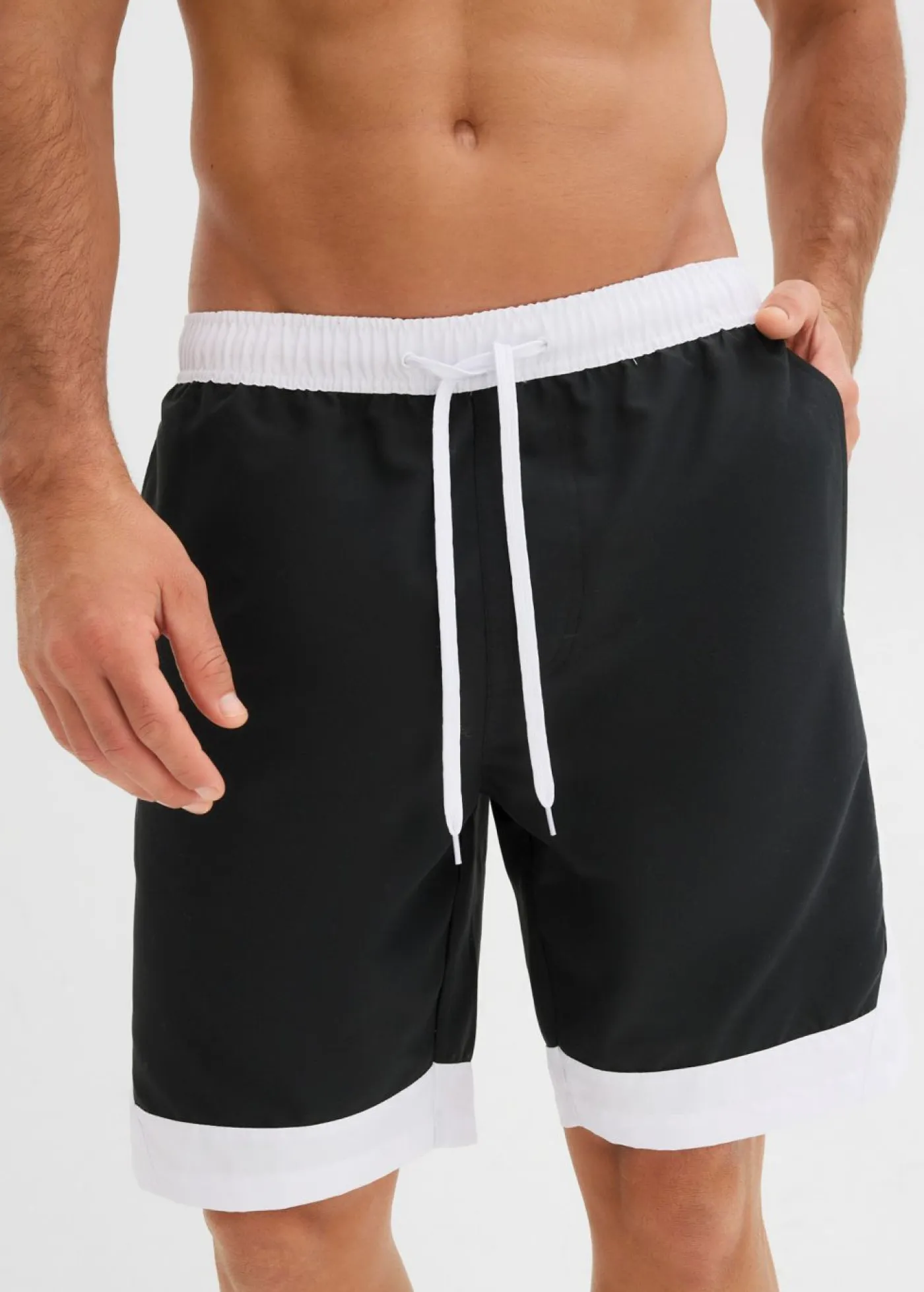 bonprix bonprix Trajes De Baño|Ropa De Playa>Bañador de hombre Negro-blanco
