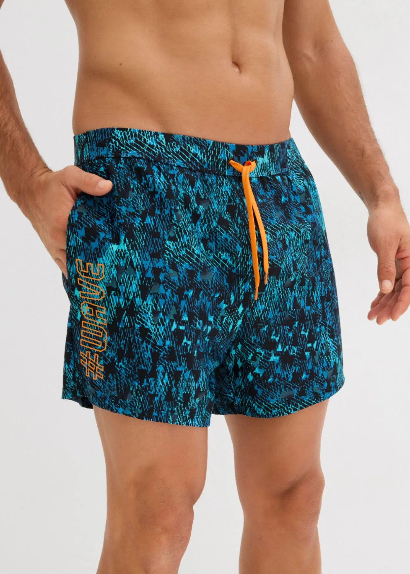 bonprix bonprix Trajes De Baño|Ropa De Playa>Bañador de hombre Negro/verde con estampado gráfico