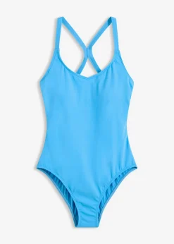 bonprix bonprix Ropa De Baño Deportiva|Bañadores>Bañador deportivo de material de secado rápido con espalda nadadora azul brillante
