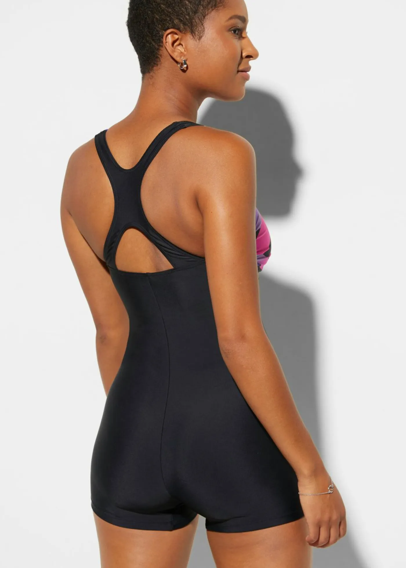 bonprix bonprix Ropa De Baño Deportiva|Bañadores>Bañador deportivo de material de secado rápido con perneras Negro multicolor