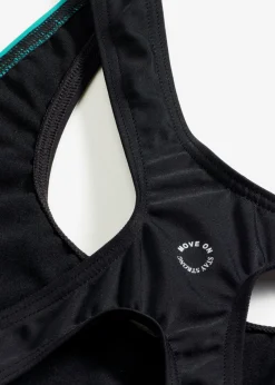 bonprix bonprix Ropa De Baño Deportiva|Bañadores>Bañador deportivo de material de secado rápido con perneras Negro/azul brillante