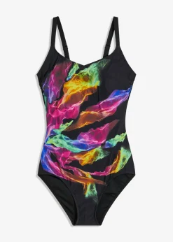 Mujer bonprix bonprix Bañador moldeador con estampado de arcoiris.