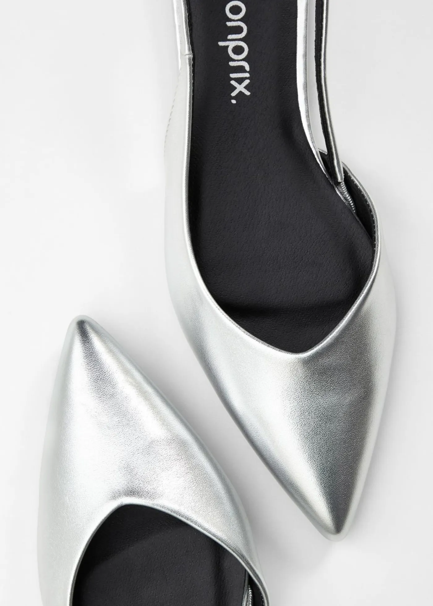 bonprix bonprix Tendencias·Zapatos Veganos|Tendencias·Fiesta>Bailarina con talón al descubierto Plata