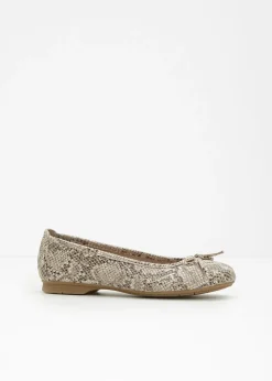 bonprix Jana Zapatos De Marca·Jana|Zapatos Primavera-Verano>Bailarinas cómodas de Jana en ancho cómodo piel de serpiente beige