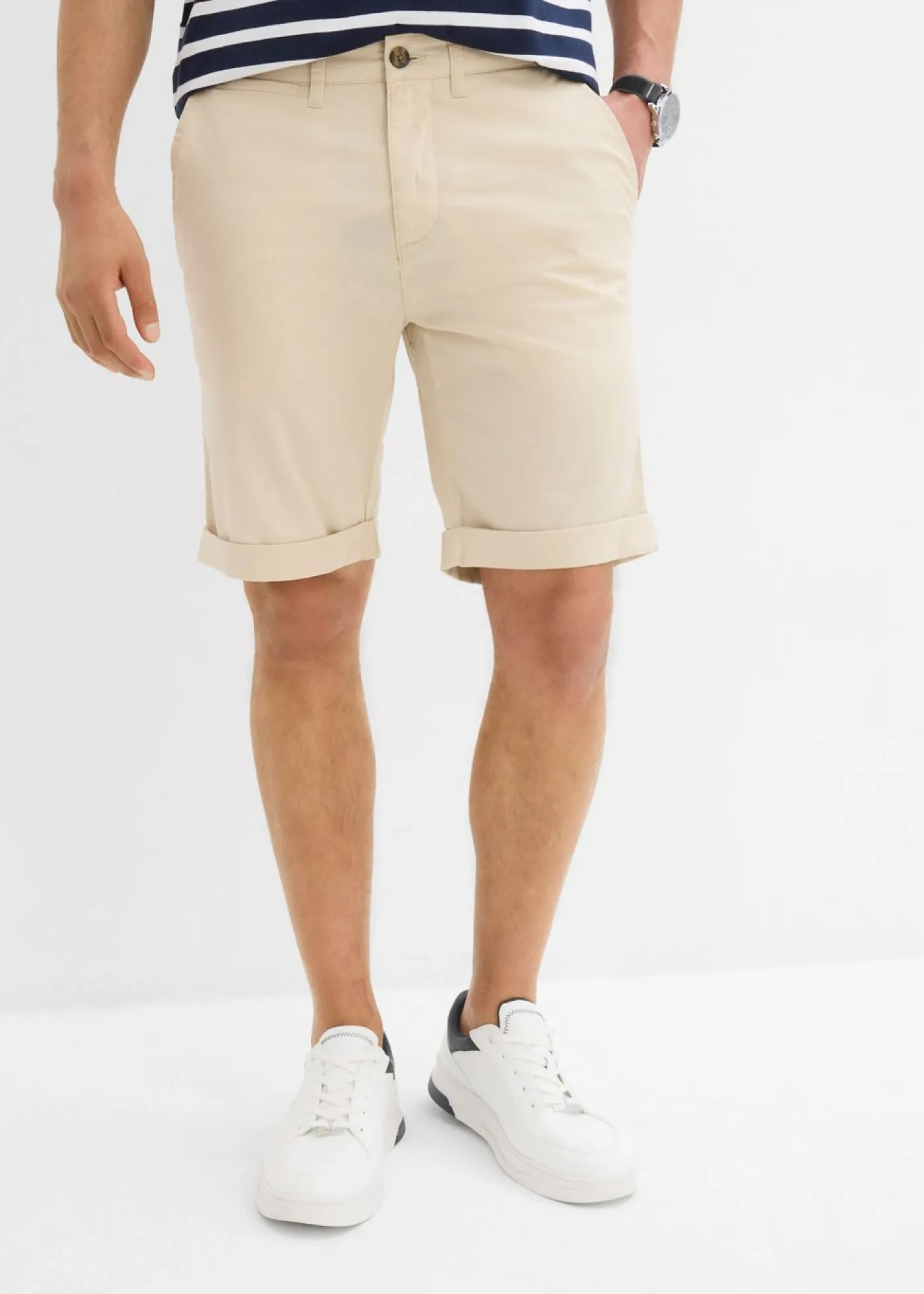 bonprix bonprix Shorts|Básicos En Rebajas>Bermuda tipo chino de corte regular Arena claro
