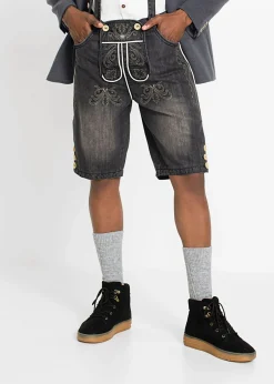 bonprix bonprix Shorts|Vaqueros>Bermuda vaquera de punto Negro denim