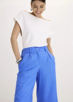 Mujer bonprix bonprix Bermudas anchas de mezcla de lino vaporoso