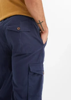 Hombre bonprix bonprix Bermudas cargo largas, regular fit, de mezcla de lino ligera