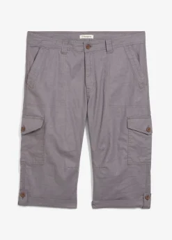 Hombre bonprix bonprix Bermudas cargo largas, regular fit, de mezcla de lino ligera