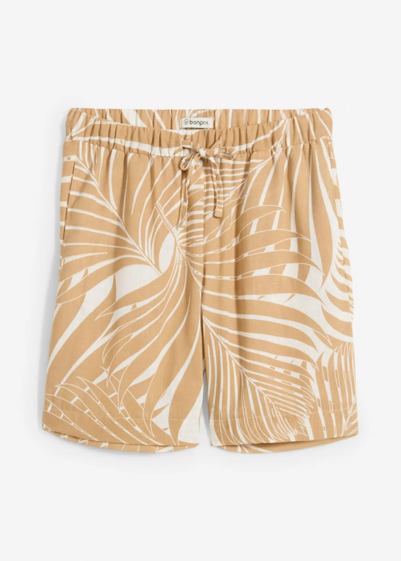 bonprix bonprix Shorts|Pantalones>Bermudas con cintura elástica blanco lana-beige nuevo