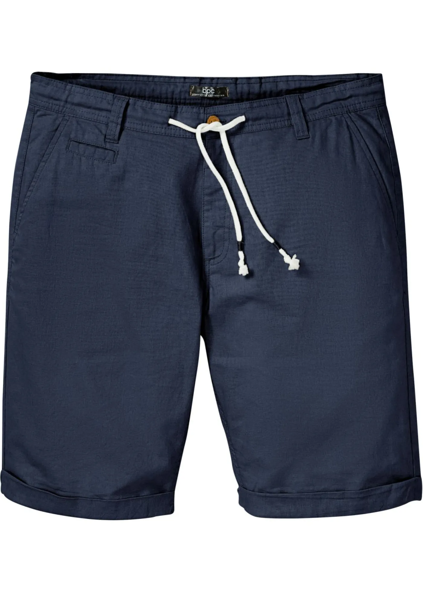 bonprix bonprix Shorts|Pantalones>Bermudas con lino y corte regular Azul marino
