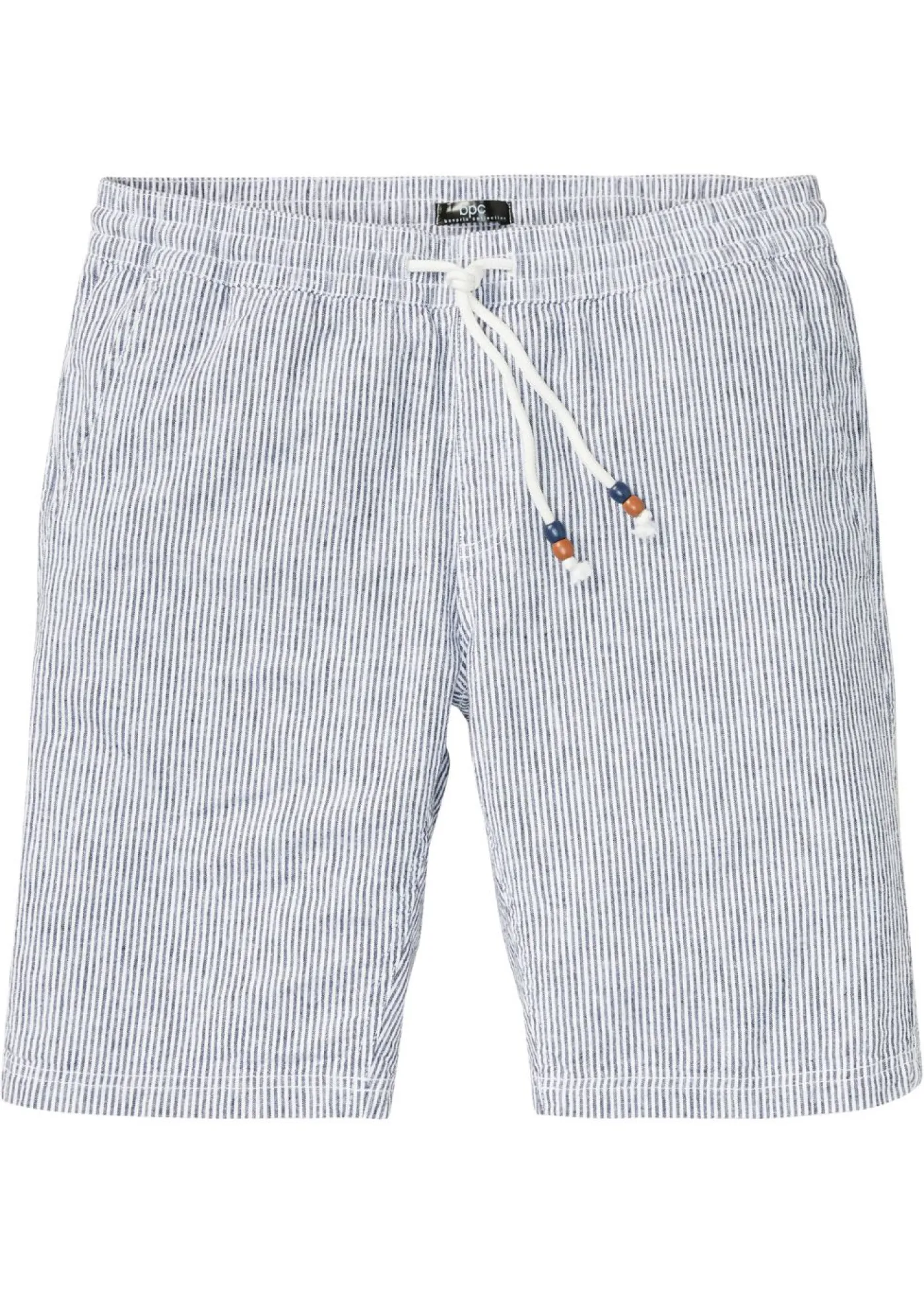 bonprix bonprix Shorts|Pantalones>Bermudas con lino y corte regular azul marino-blanco con rayas
