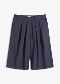bonprix bonprix Shorts|Pantalones>Bermudas con pinzas negro-índigo moteado