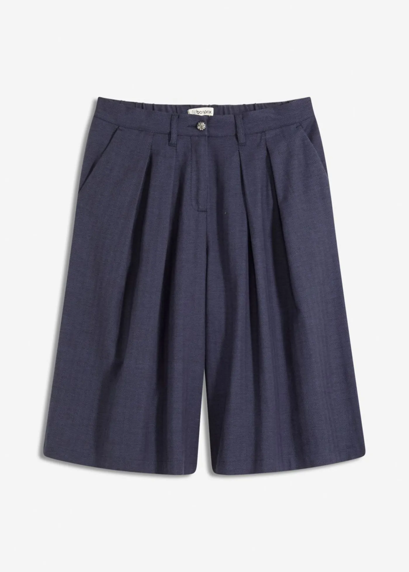 bonprix bonprix Shorts|Pantalones>Bermudas con pinzas negro-índigo moteado