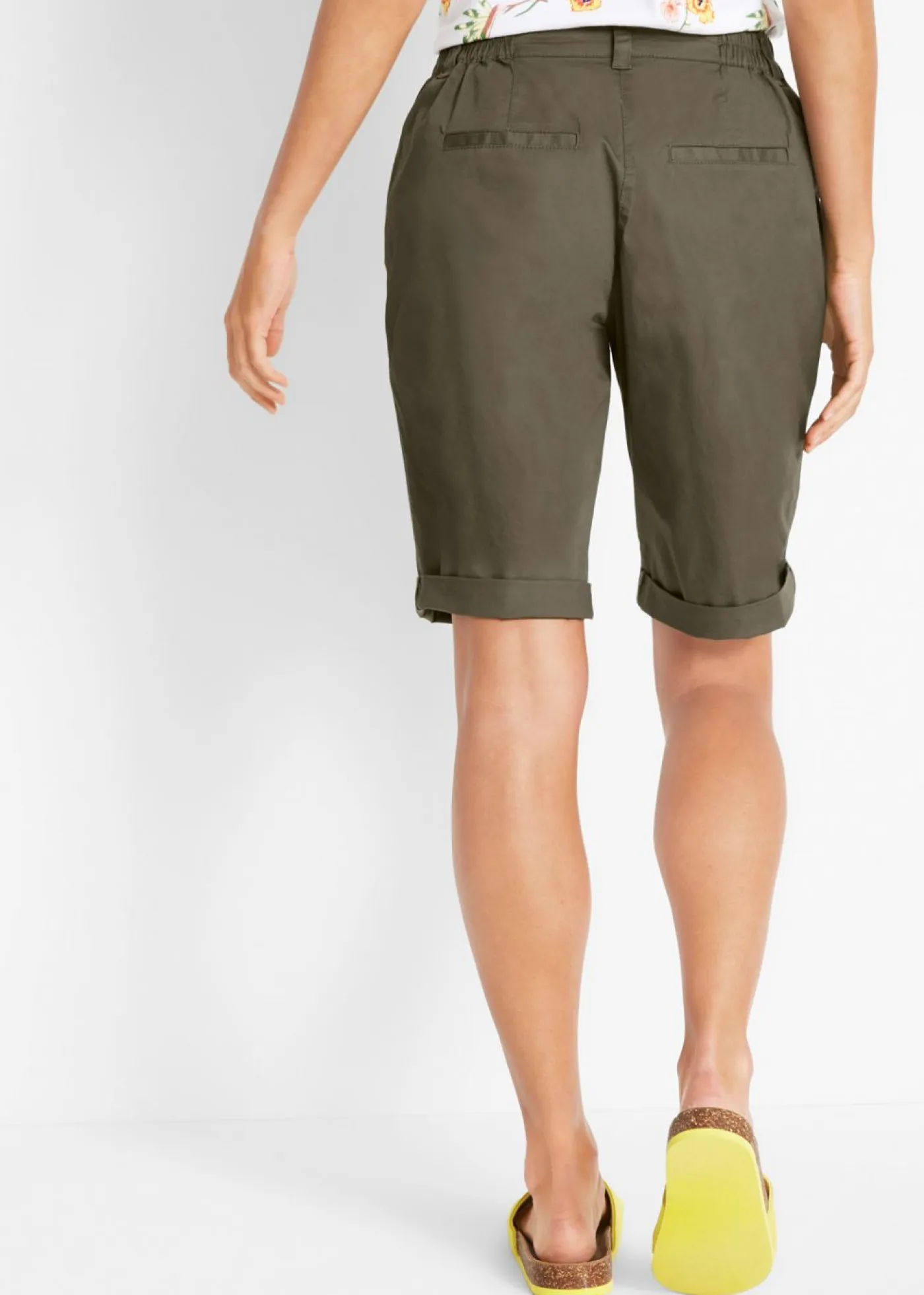 Mujer bonprix bonprix Bermudas de algodón con cinturilla cómoda