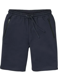 bonprix bonprix Básicos En Rebajas|Ropa Deportiva>Bermudas de chándal con prácticos bolsillos con cremallera Azul marino