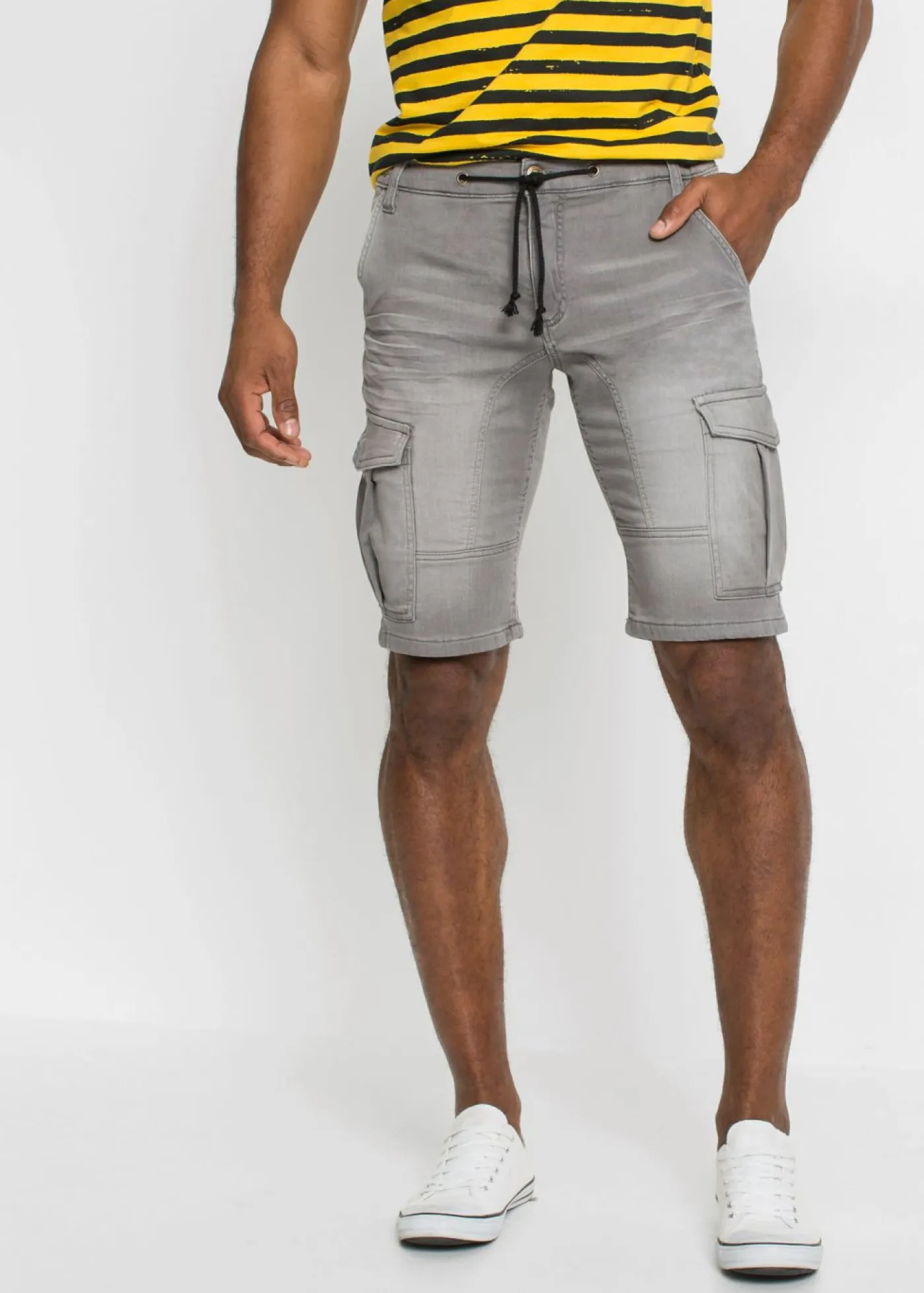 bonprix bonprix Shorts|Vaqueros>Bermudas de chándal estilo vaquero, regular fit Vaquero gris claro