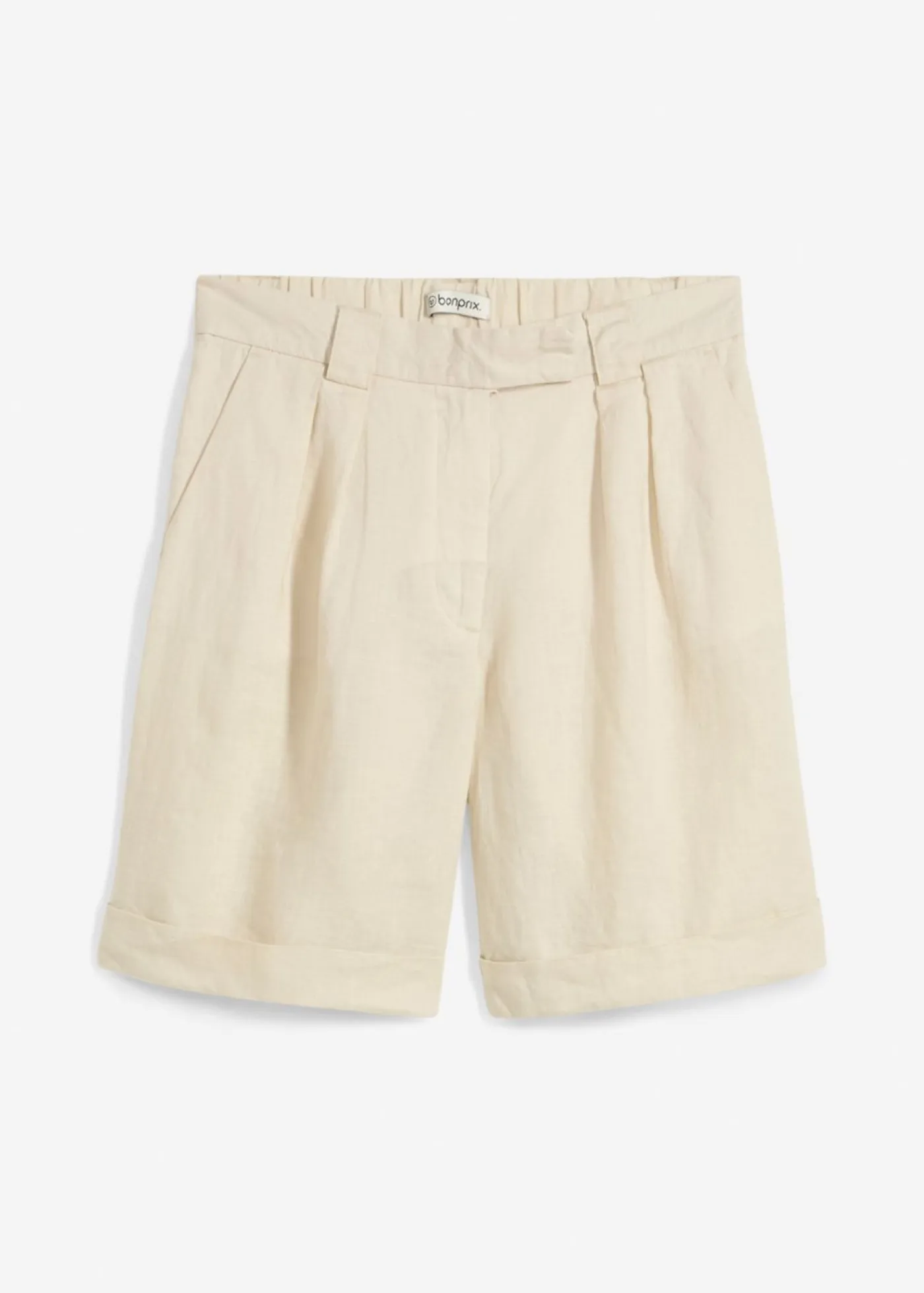bonprix bonprix Premium|Shorts>Bermudas de lino puro Arena claro