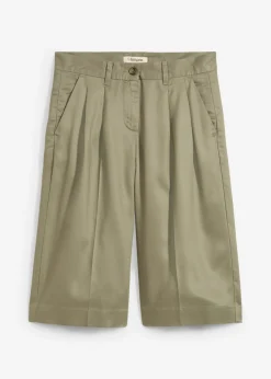 bonprix bonprix Esenciales|Shorts>Bermudas de lyocell fluido verde oliva mate