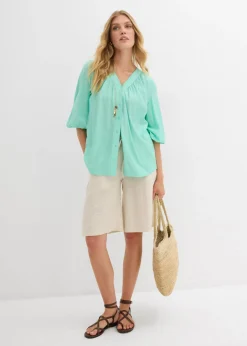 Mujer bonprix bonprix Bermudas de mezcla de viscosa fluida