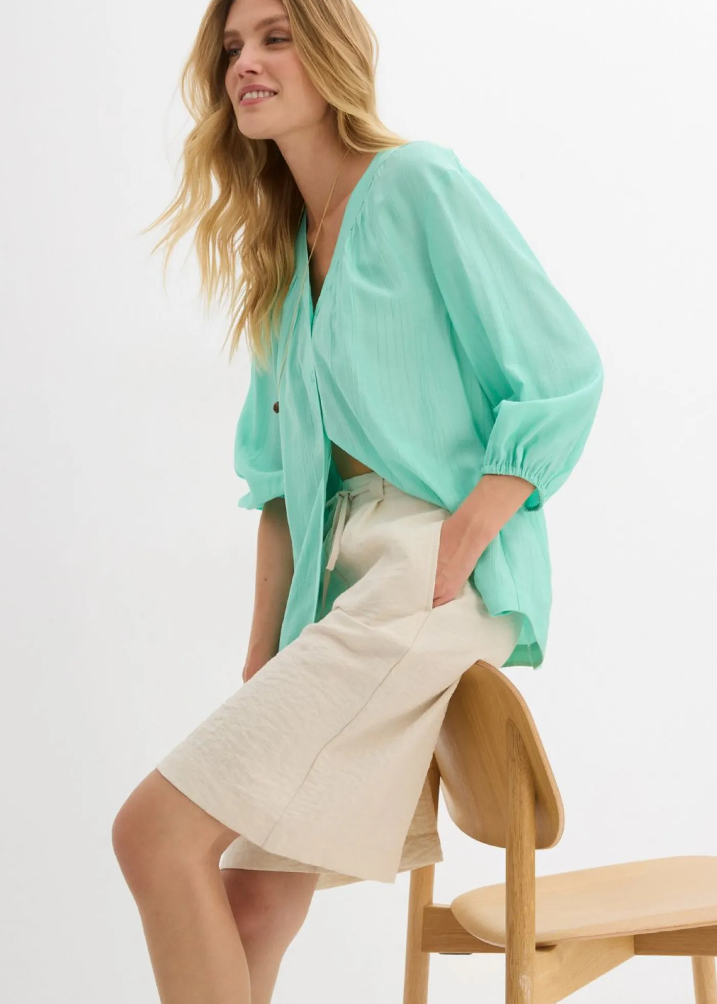 Mujer bonprix bonprix Bermudas de mezcla de viscosa fluida